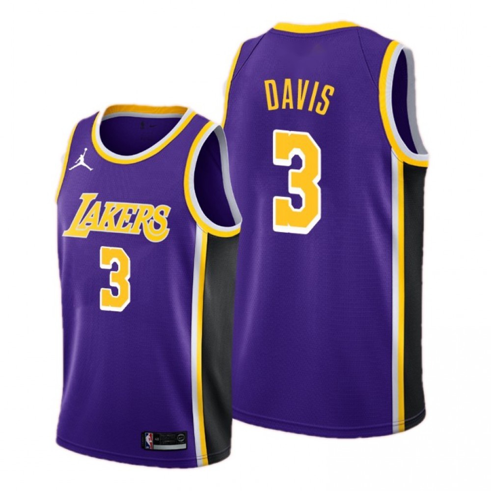 Men's Los Angeles Lakers Anthony Davis 3 Jordan Purple 20/21 Swingman Jersey-Statement Edition-Pro Kit Vault | Brand New 26/27 Sports Jerseys